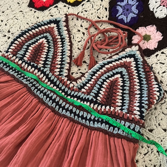 Lucky Brand handcrafted crochet halter sundress - Picture 7 of 12